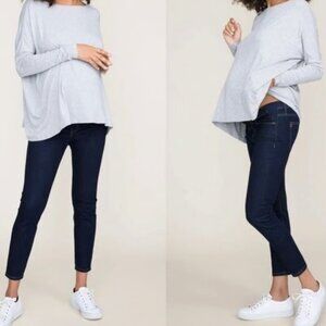 Current/Elliot x Hatch Size 27 The Maternity Stiletto Serenity Dark Wash Jeans